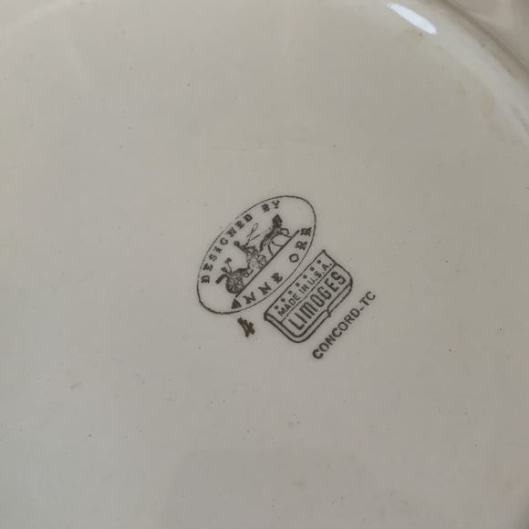 Turkey Serving Platter Collectible Ann Orr Limoges Concord TC Vintage Blue Fruit - Picture 3 of 7